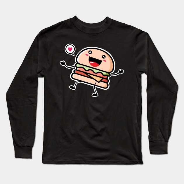 Cute burger Long Sleeve T-Shirt by BarnawiMT